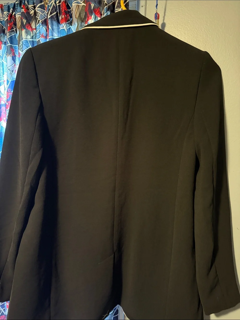 Express Black Blazer with Cream Piping